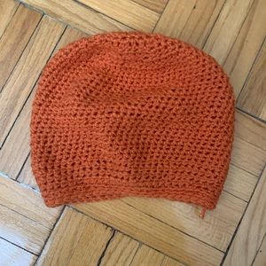 Orange knitted beanie